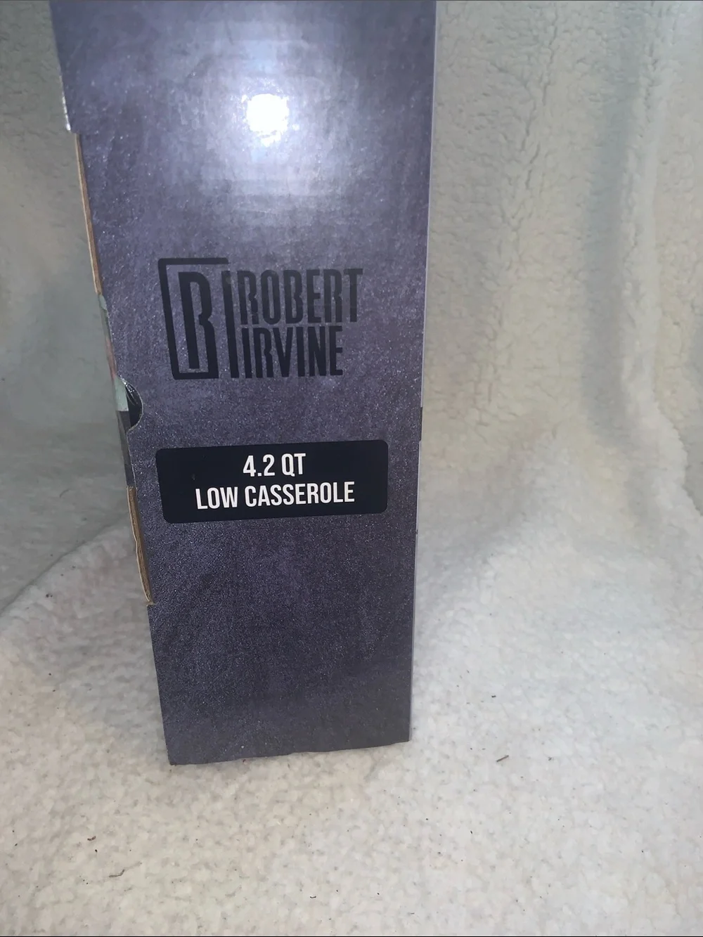 Robert Irvine Black Casserole with Wood-Tone Knob and Accents